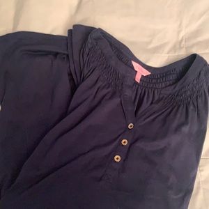 Small Lilly Pulitzer Navy blue shirt dress button front